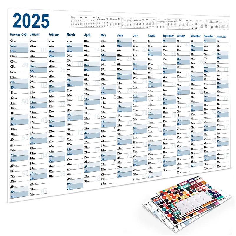 カレンダー・スケジュール opnner 2025 365 DAYS CALENDAR 2025 2024 Calendar Planner Sheet Large Wall Calendar Kawaii To Do