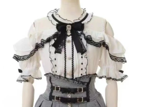 Sweet Lolita Style Girls Short Sleeve Top back detail