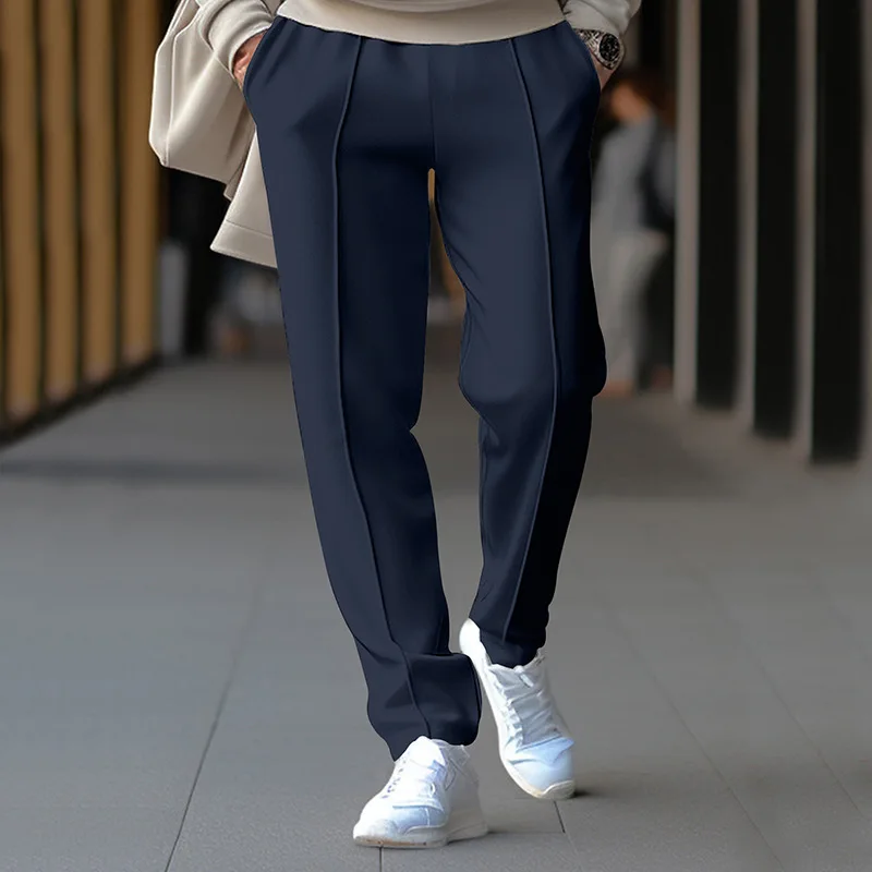 2024 New Fashion Men's Casual Pants Loose Waffle Sports Pants Male's Spring Autumn Joggers Sweatpants Business Slim Pencil Pants