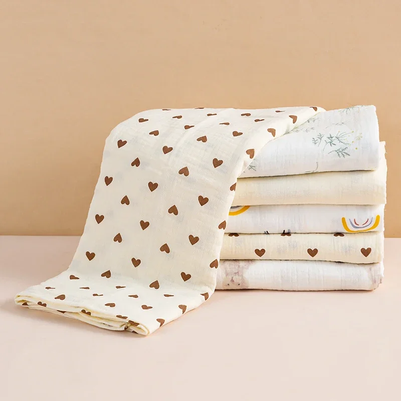 100X100cm Baby Receive Blanket for Newborn Cotton Muslin Swaddle Blanket Bedding Infant Bath Towel Baby Items Mother Kids - 6