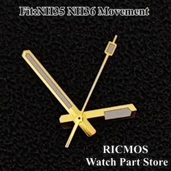Gold Watch Hands with Green Glow in the Dark for Repair and Custom Watch Making (Golden)