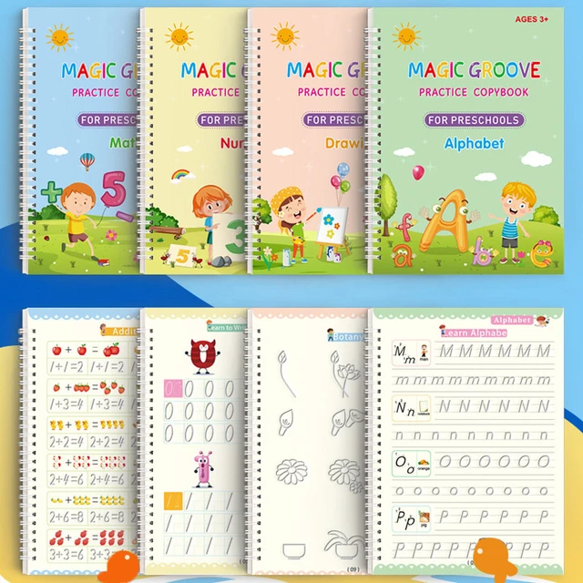 Handwriting Workbook Hand Writing Books For Kids Magic Practice Copybook Kids  Grooved Handwriting Book Hand Writing Learning - AliExpress