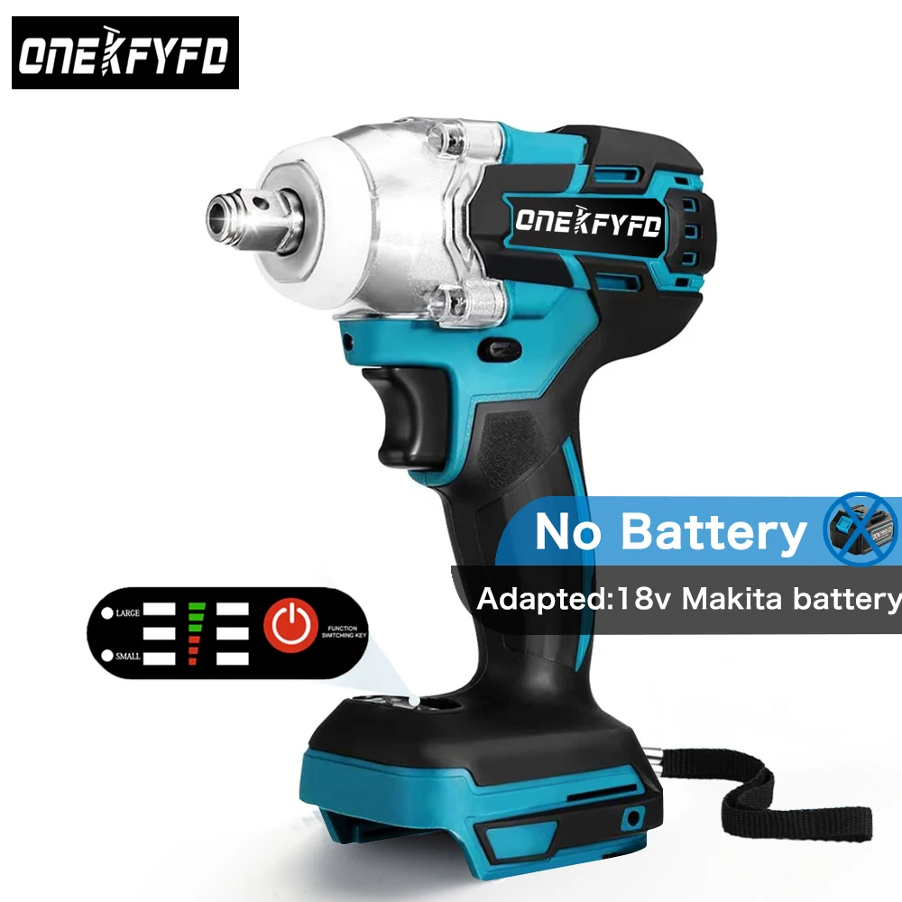 2 IN 1 Brushless Electric Impact Wrench 1/2 inch Cordless Screwdriver Socket Power Tools Compatible for Makita 18V（no battery）