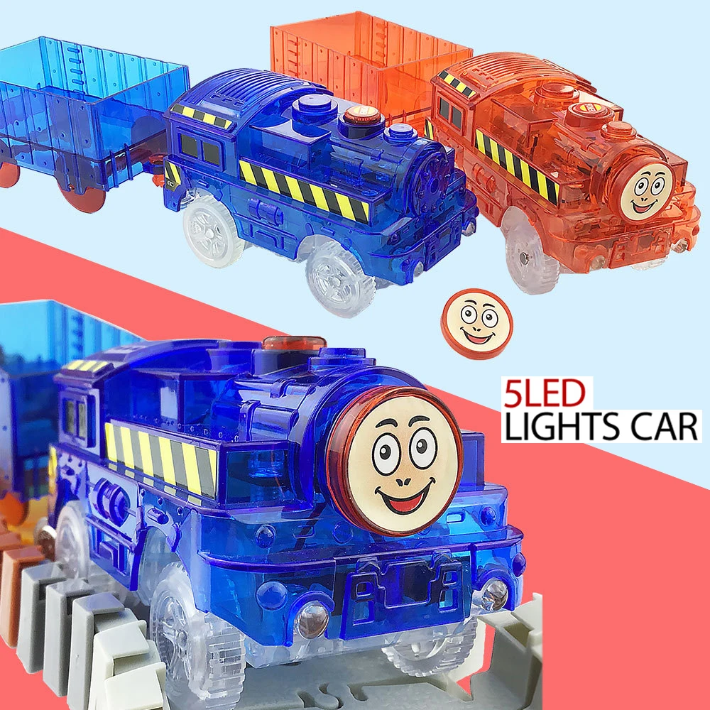

Electric Rail Train Assembled Luminous Rail Car DIY Ever-changing Children's Roller Coaster Boy Educational Toy