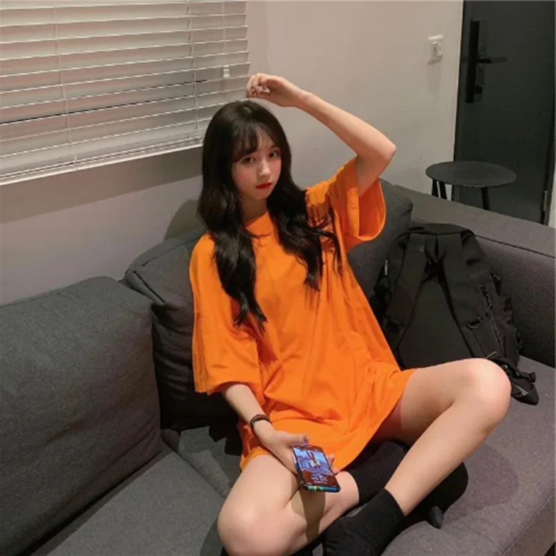 

Summer 2023 new pure color bestie loose mid-long short-sleeved blouse woman gray22
