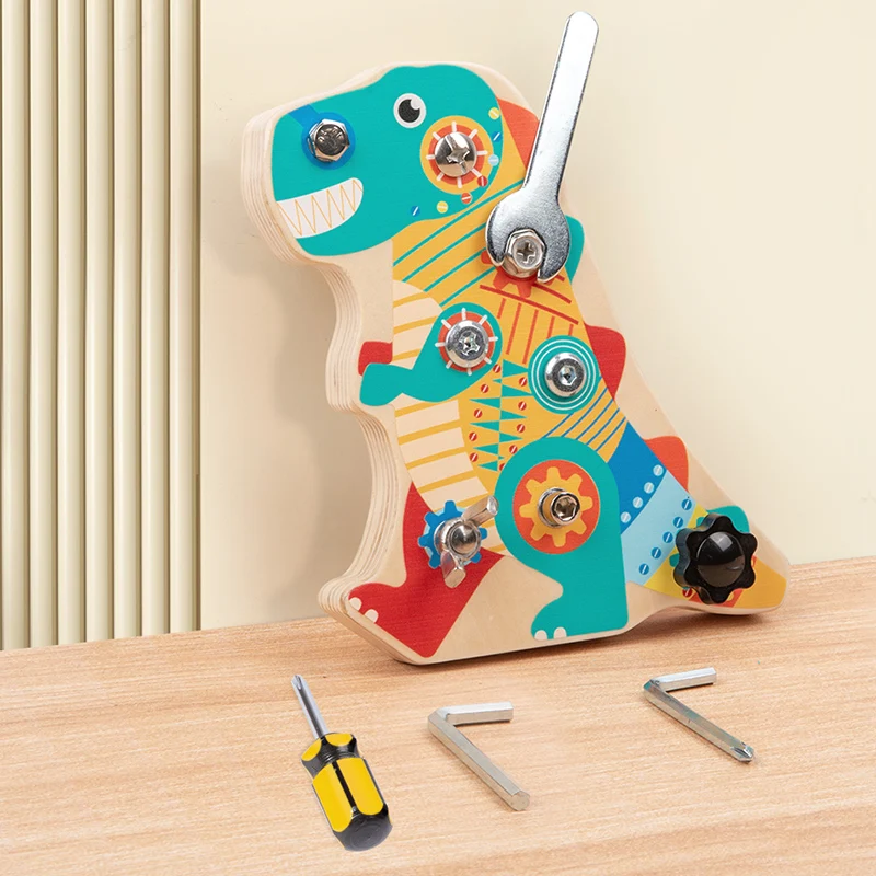 Montessori Daily Life Teaching Aid Screw Twisting Workbench Hand Eye Coordination Classification Matching Toy