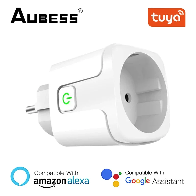 Aubess 20A Eu Plug Wifi Bluetooth Wireless Remote Socket Smart Timer Plug Controllo Vocale Home Ignifugo Pc Smart Socket