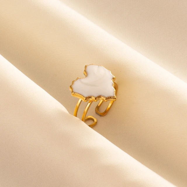 88267-646c6e.jpg Bagues ouvertes bohème en émail blanc, couleur or, luxe, irrégulier, en acier inoxydable, réglable, bijoux de charme pour femmes, cadeaux