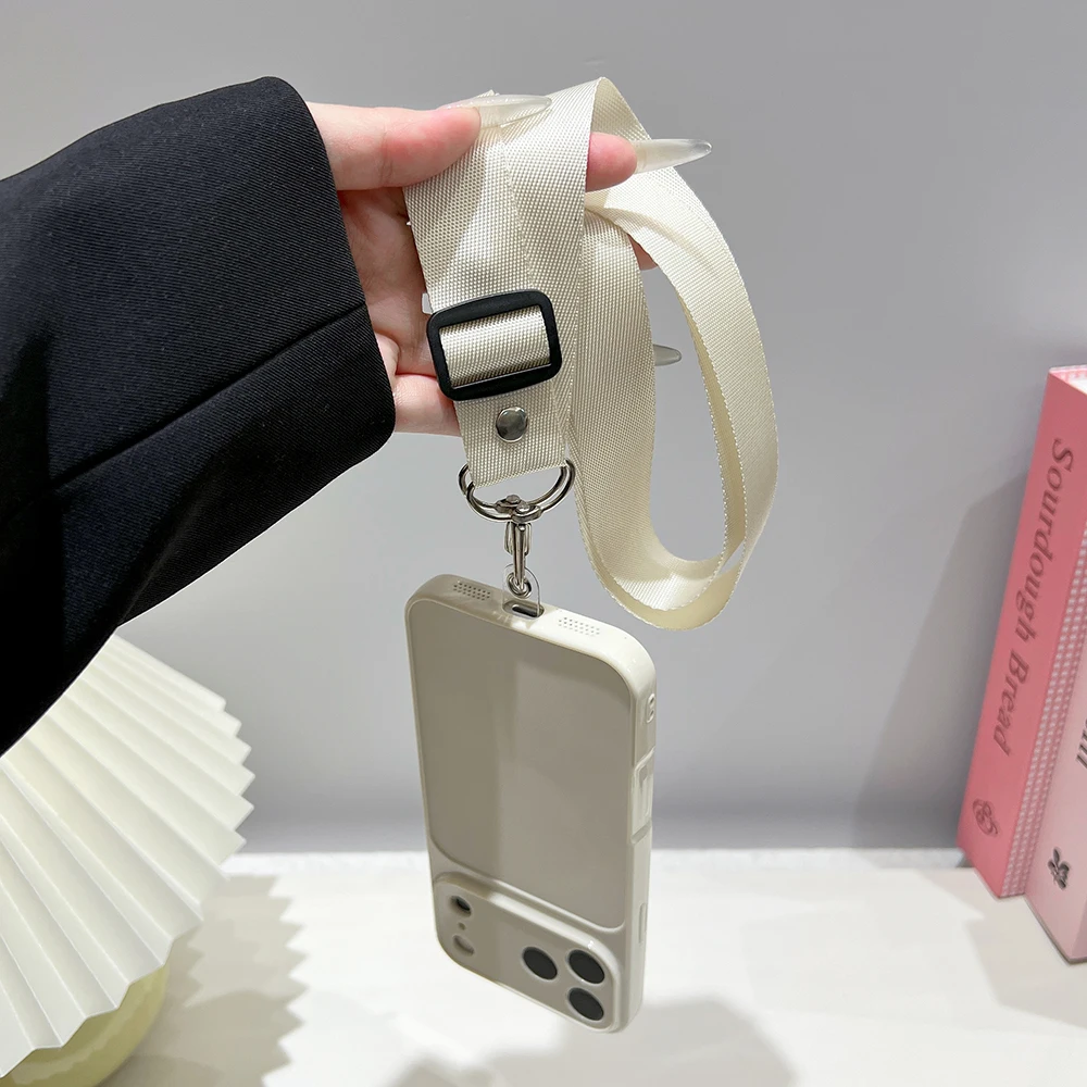 패션 조절 가능 단색 크로스바디 범용 폰 끈 내구성 있는 분실 방지 스트랩 (카메라, 카드, 열쇠용)