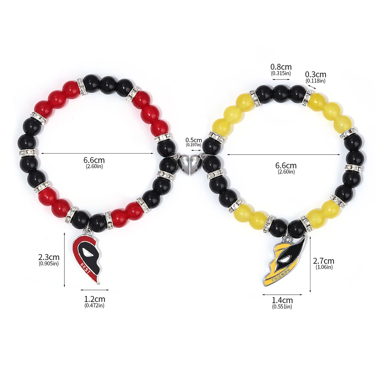 Best Friends Clown Mask Keychain Pendant Bracelet Love Combo Jewelry for Friends friend jewelry