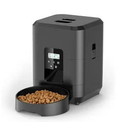 Automatic Smart Pet Feeder with Timed Dispenser and Slow Feeding Bowl (Black Button Feeder)