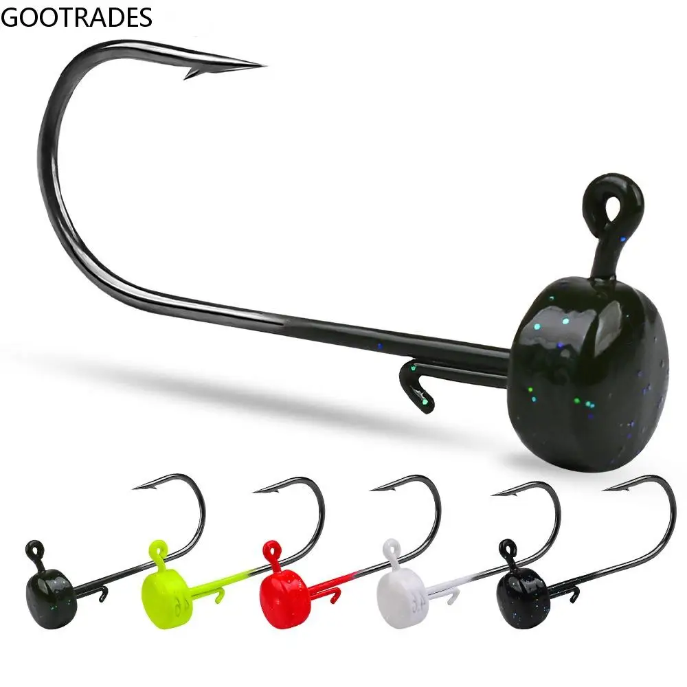 

5 Pcs/Set Sharp Barbed Hook for Sea Fishing Colorful Sharp Jig Heads Treble Hooks Fishing Accessories