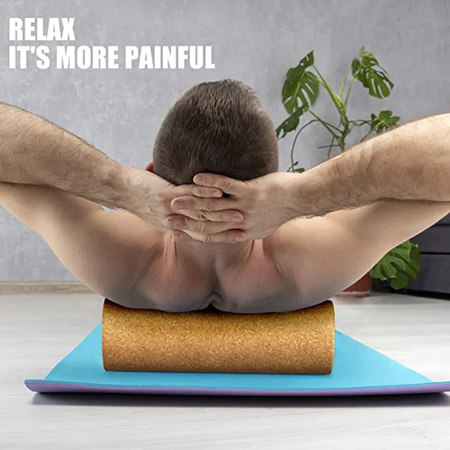 Natural Cork Yoga Pillar Fitness Myofascial Release Column Exercises Massage Roller for Workout Pilates Back Full Body Leg 3