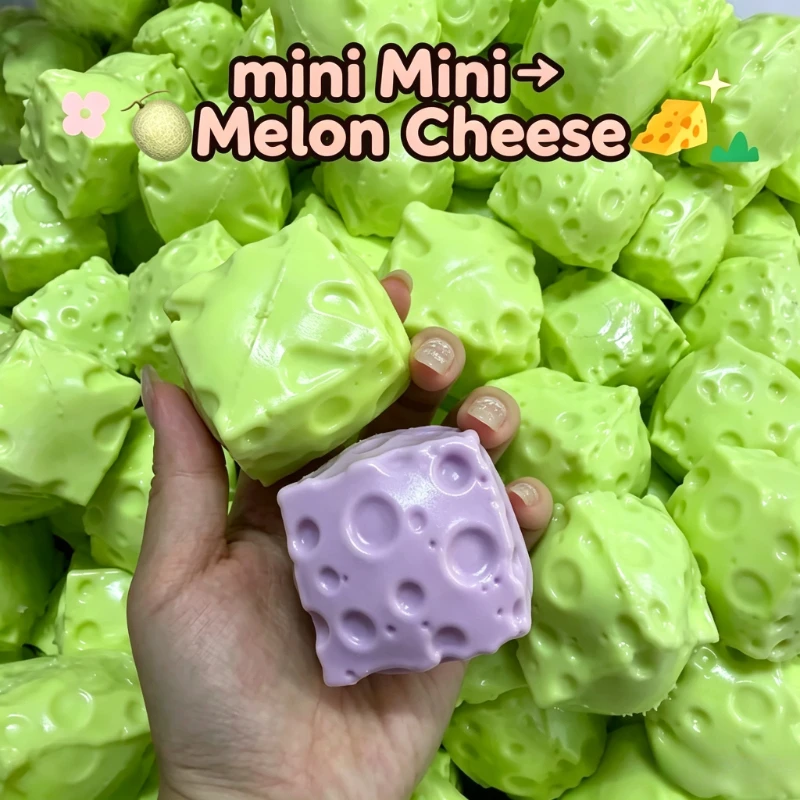 Mini Cheese Cube Stress Ball - Crunchy & Squishy ASMR Sensory Fidget Toy