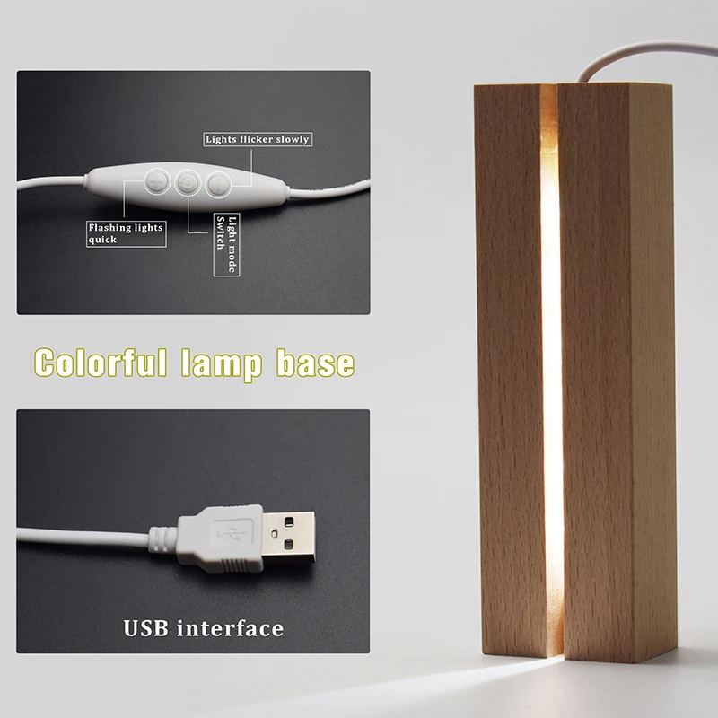 Custom  Photo Acrylic USB LED Table Lamp Night Light Family Name Table Lamp  Personalized Text Acrylic Board  Fathers Day Gift