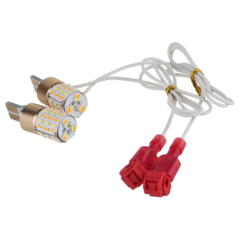 

Car Motorcycle LED Dual Mode T10 Signal Turn Light/Park Light Amber-white Color white+Yellow D13.5*40mm