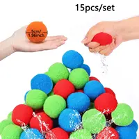 15PCS Reusable Sponge Water Balls Colorful  Adult Kids Sponge Water Bomb Splash Balloons Swimming Pool Summer Water Toy Games 1