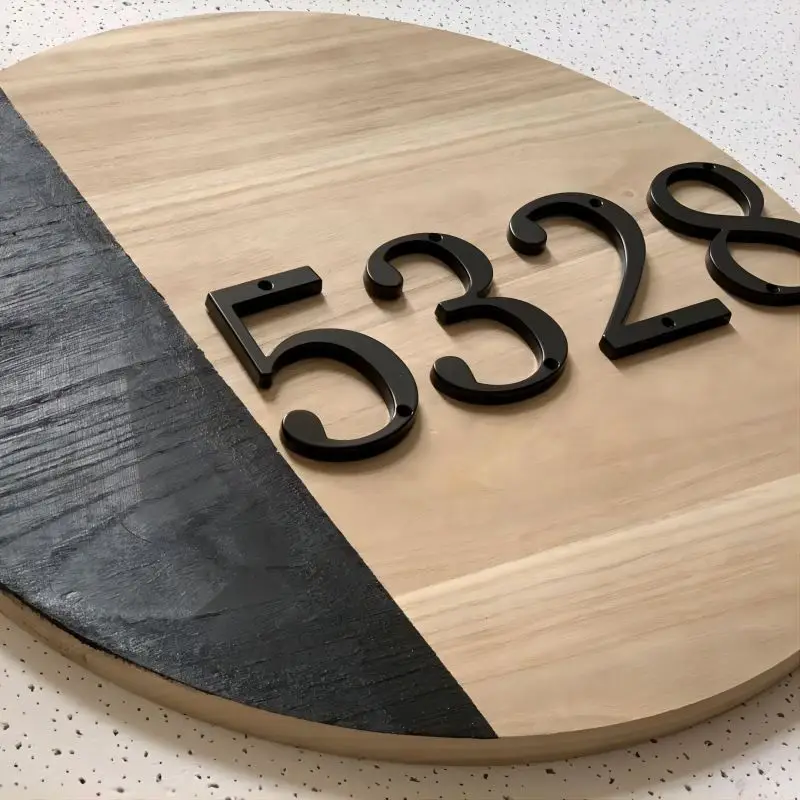 House number signs 1pc Black 101mm Modern House Number Outdoor 4 inch Zinc Alloy Apartment Door Numbers Mailbox Address Sign #0-9 With Screws