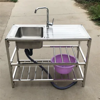 อ่างล้างจานสแตนเลสในครัว, ขายึดอ่างล้างหน้าแบบเรียบง่าย, อ่างล้างจานเดี่ยว, อ่างล้างผัก, เคาน์เตอร์ปฏิบัติการแบบรวม 1