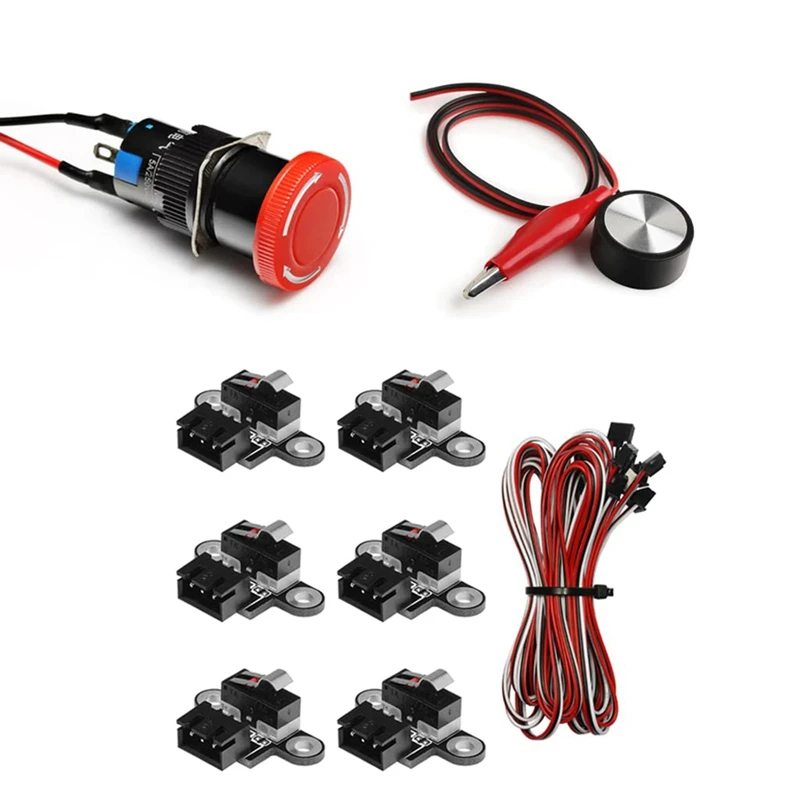 Essential Accessories Kit For CNC Machine 3018Prove Emergency Stop Z-Axis Tool Setting Touch Probe Micro-Switches cnc engraving machine parts