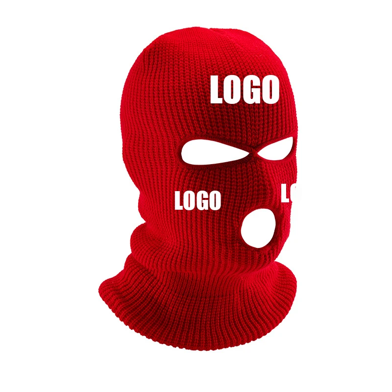 

1Pc Embroidery Balaclava Face Mask 3-Hole for Cold Weather, Winter Ski Mask for Men and Women Thermal Cycling Mask Christmas Gif
