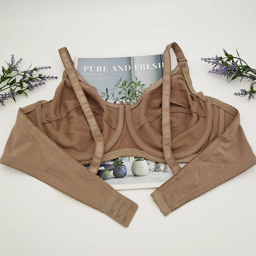 Thin Cup Cotton bra Breathable Push Up Bra Sexy Women Underwear Brassiere large Size 75-105 Lingerie Top Underwired Bralette C21 2