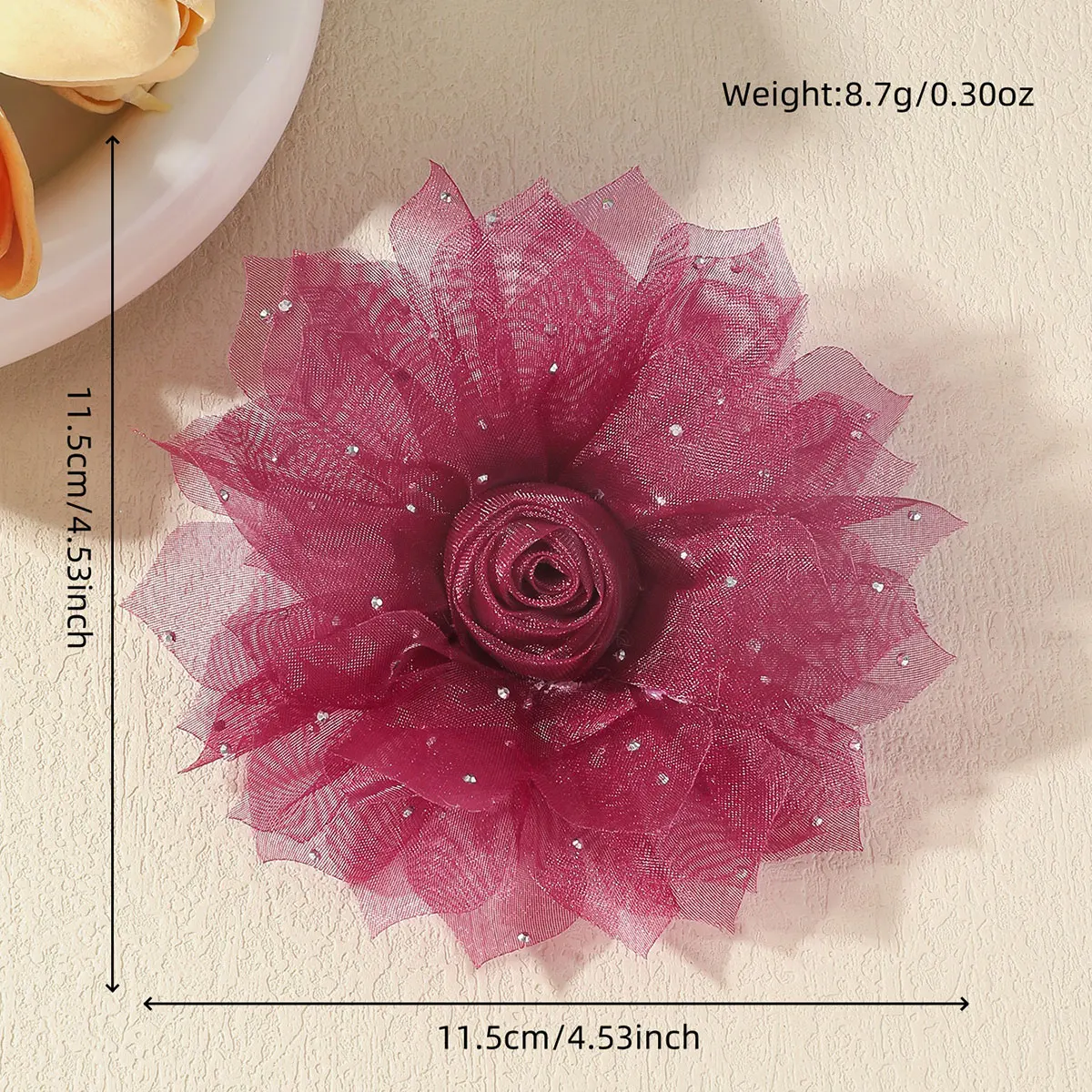 Elegant Handmade Lace Flower Brooches for Women Bridal Stylish Glitter Floral Pin Brooch Party Wedding Jewelry Clothing Decor