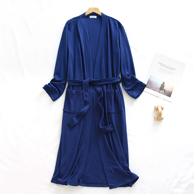Plus Size Cotton Bathrobe for Women Spring Autumn Home Wear Night Robes Long Sleeve Kimono Sleepwear XXL