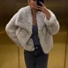 TRAF Winter Faux Fur Coat 2024 Woman New in coats Autumn Fur Plush Fluffy Jacket Warm Red Gray Black White Fur Coat Outerwears 2