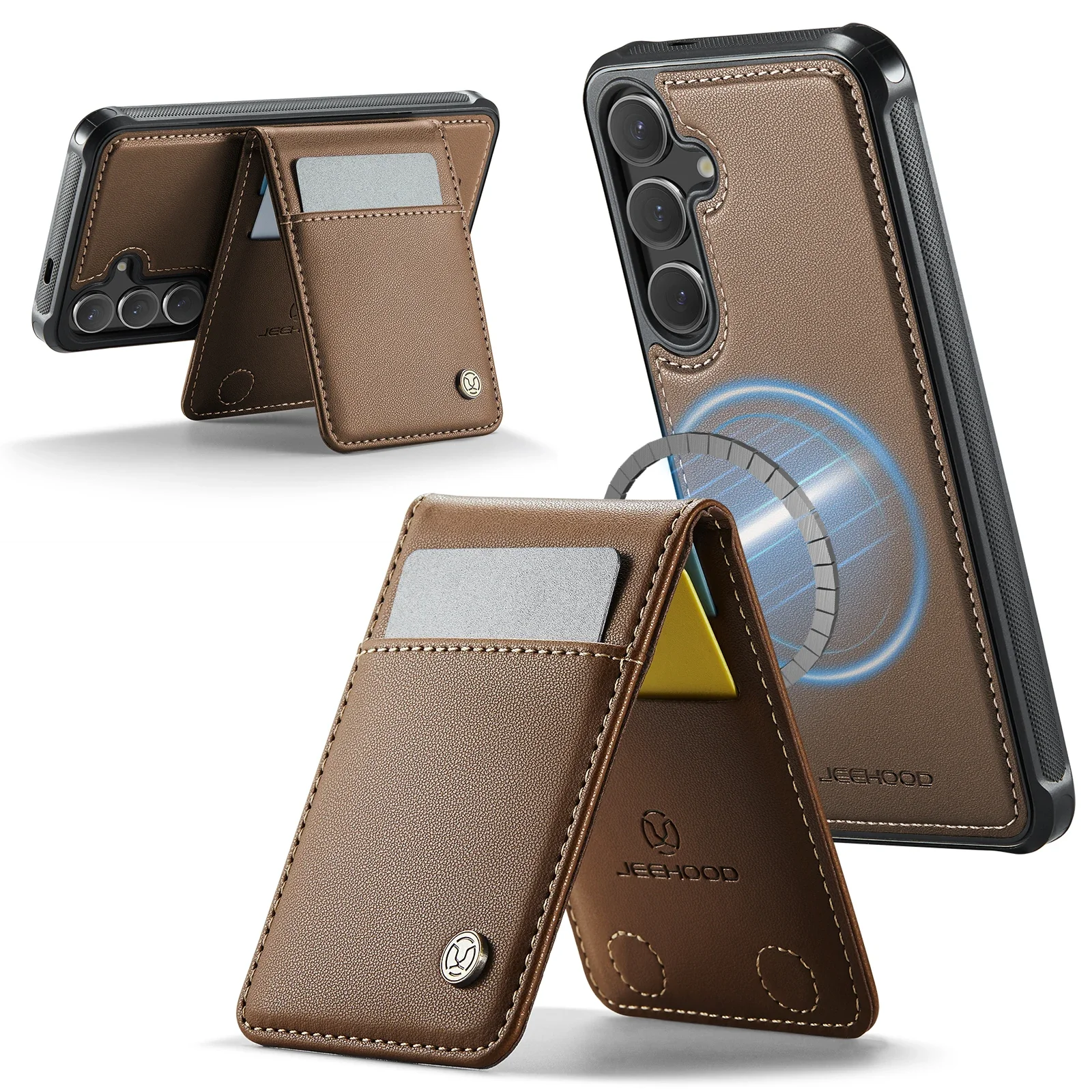 2-in-1 Magnetic Detachable Wallet Kickstand Case with Vertical Card Slot