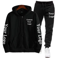 Personalized Custom Logo Hoodie & Sweatpants Set for Men & Women | Loose Fit Zipper Jacket & Casual Pullover | Premium DIY Fashion Suits