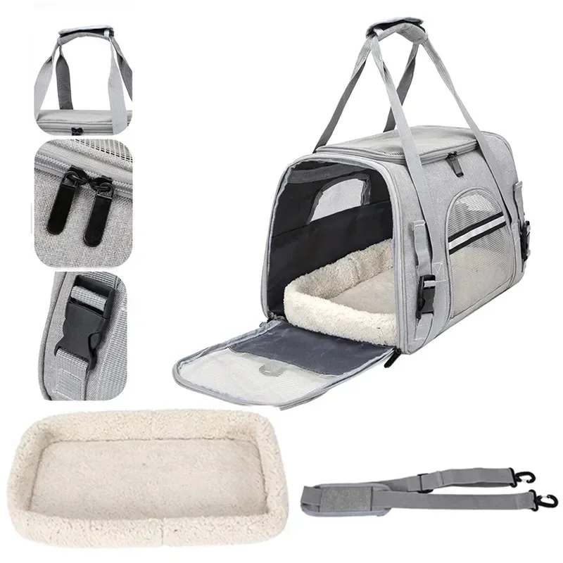 

Cushion Dog With Portable Bag Pet Carrier Anti-suffocation Aviation Mesh Thick Travel Backpack Outdoor Cotton
