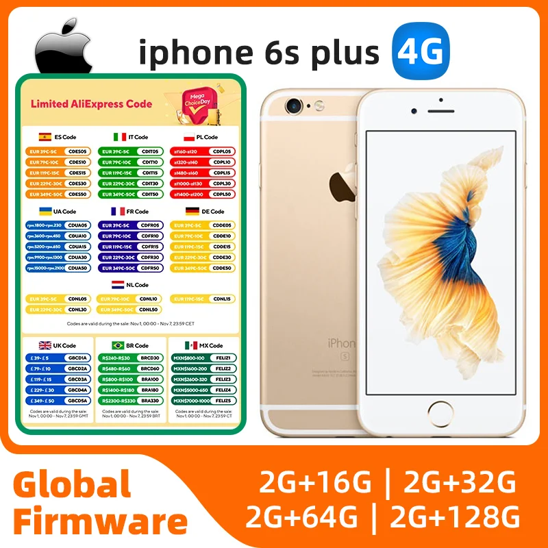 Apple iPhone 6S Plus 5.5"Original Unlocked 2GB RAM 16GB/64GB/128GB ROM Dual Core 12MP 4G LTE IOS A9 Smartphone used phone