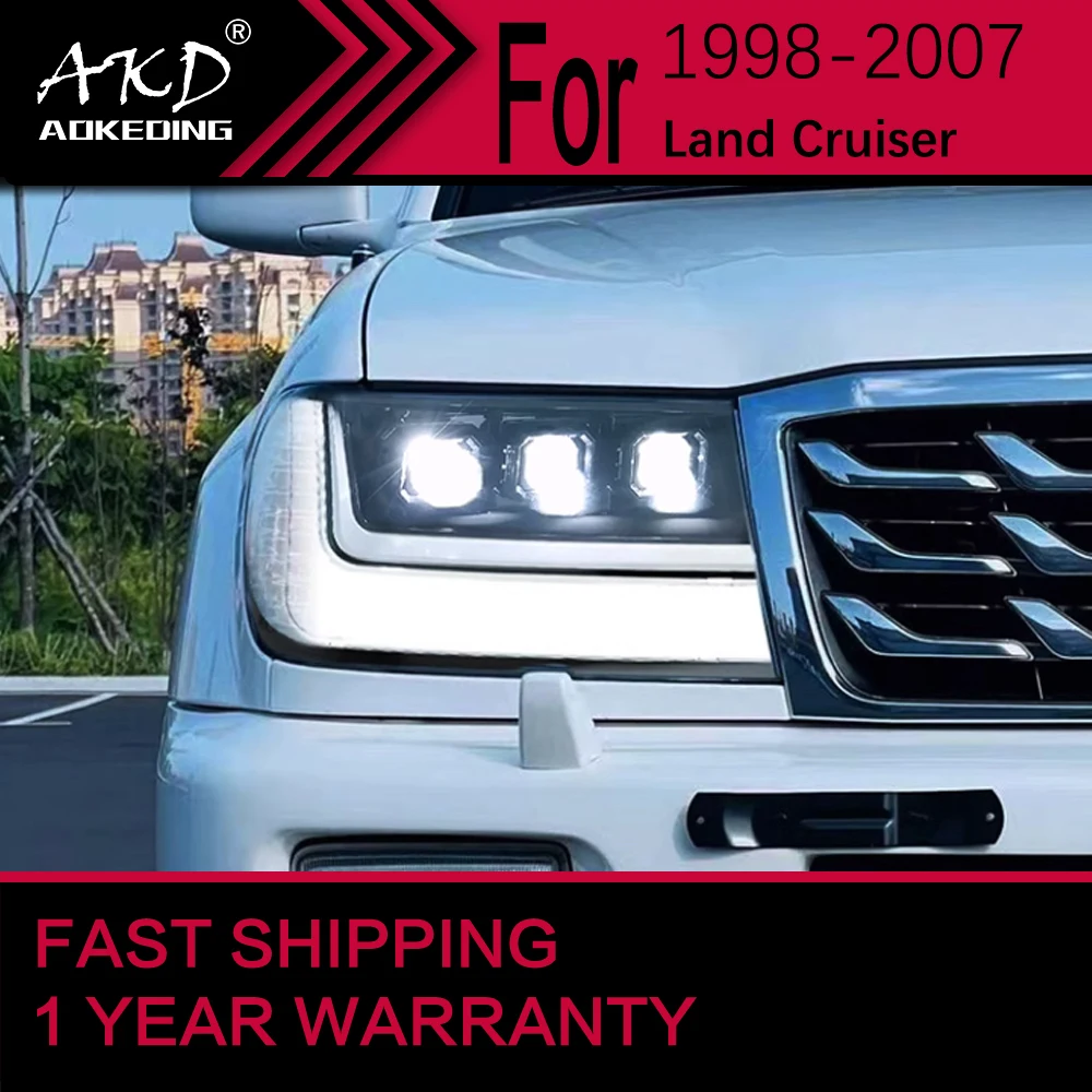 トヨタランドクルーザー用LEDカーヘッドライト,LC100ヘッドライト,drl