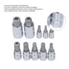 10 Pcs Triple Square Spline Bit Socket Set M4 To M18 1/4in 3/8in 1/2in Drive CR V Steel Bit Socket Set with Storage Box 4