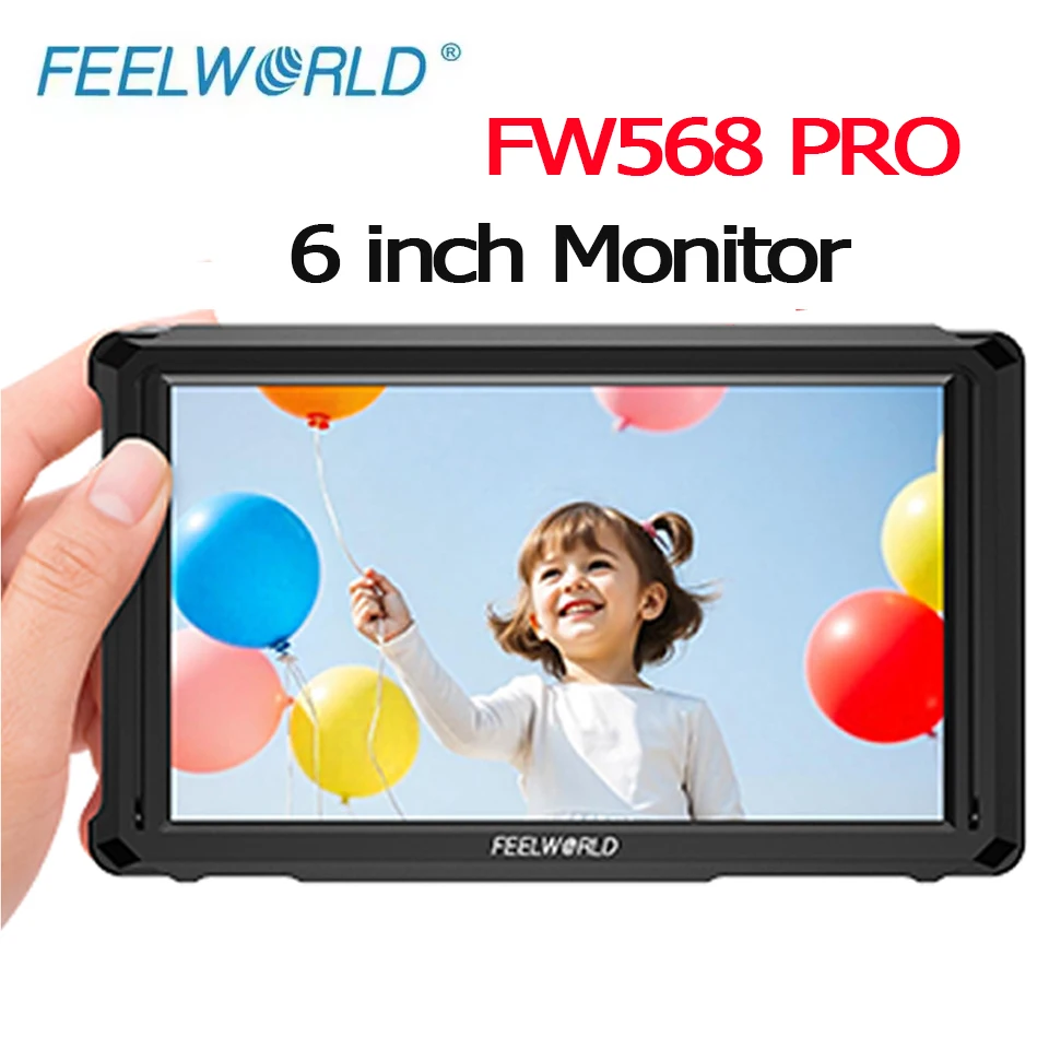 Feelworld FW568 PRO 6" Full HD Screen Video Monitor 1920*1080 1200Nit Lightweight Bright On Camera Film Field Recording