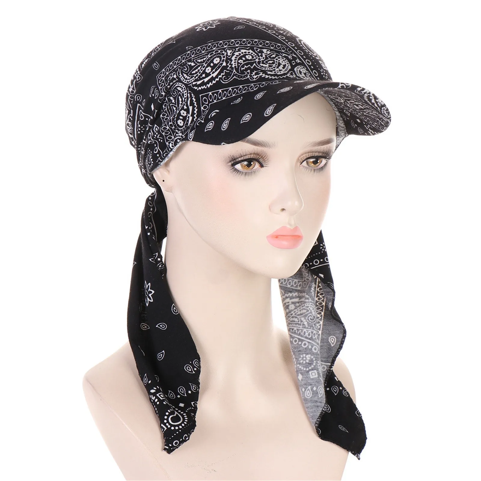 Ladies Hat Fashion Hijab Cap Floral Stretch Multicolor Muslim Hijab Cap Base Hat Mens Running Snap Back Trucker