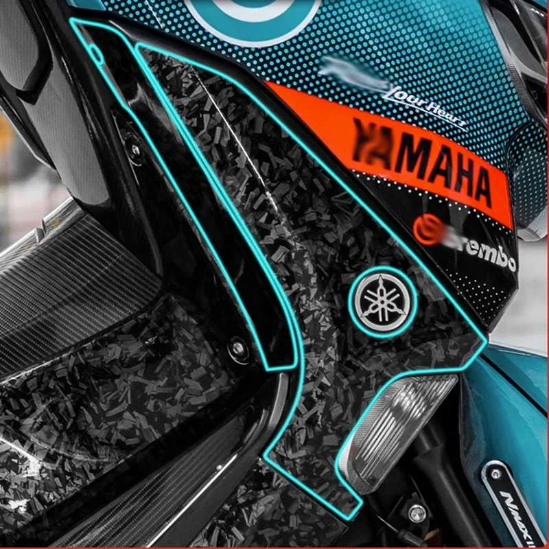 

For YAMAHA NMAX155 NMAX 155 2020-2022 Motorcycle Carbon Fiber Body Fairing Sticker Logo Decals Protector Decal Stickers