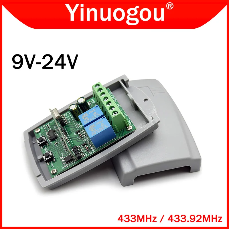 9V-24V 433MHz Universal Receiver Garage Door Remote Control 2 Channels Gate Control Command Receiver Fixed Code and Rolling Code garage door opener garage remote control