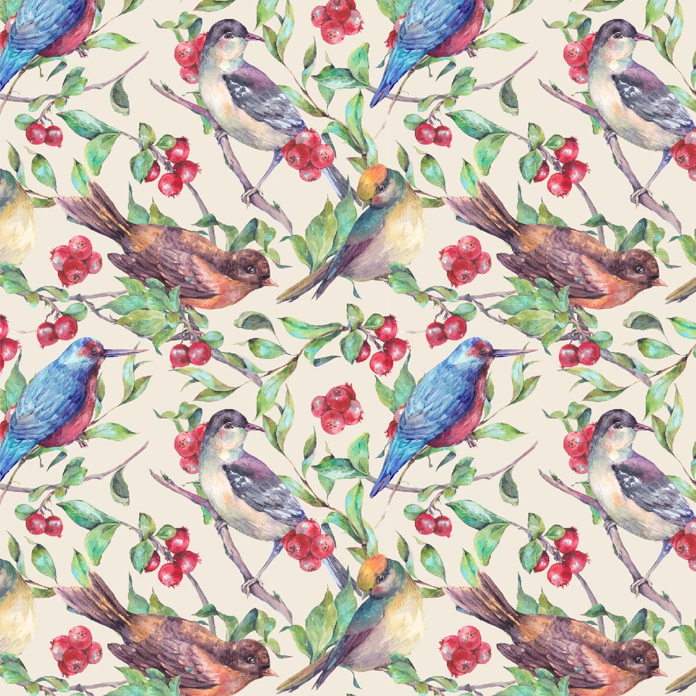 

Bird Wallpaper Removable Self Adhesive Printed Wall Paper Decorative Floral Vintage Peel and Stick Contact Paper Shelf Drawer