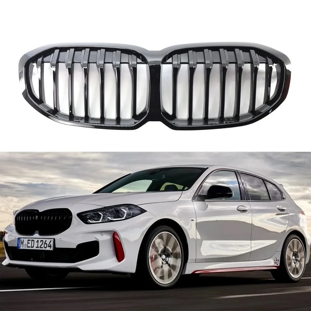 Gloss-Black-Car-Front-Kindey-Bumper-Grille-Grills-For-BMW-1-Series-F40 ...