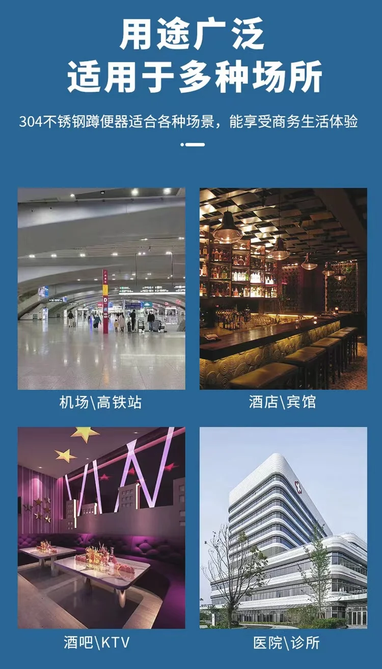 Description Picture 4 of item304 stainless steel squat toilet bar KTV size squat toilet deodorant with curved toilet front drainage adult squat pit