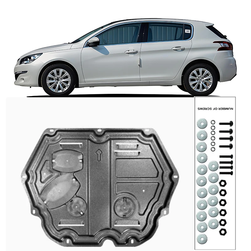 Car Motor Molding Chassis Mud Fedner Cover Per Peugeot 308 2013-2020 2016 2017 Engine Splash Shield Guard Parafango Accessori