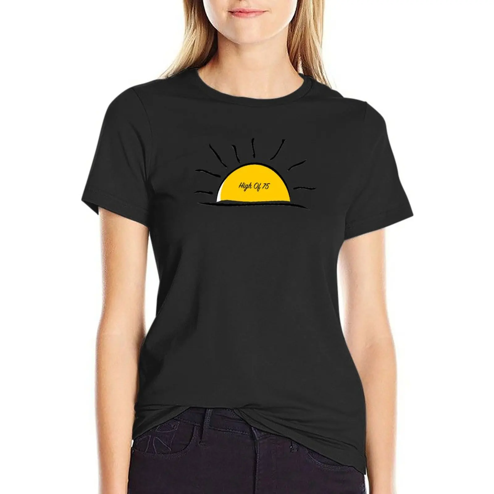

Relient K: Sunny With a High Of 75 T-Shirt vintage clothes funny plus size t shirts for Women loose fit
