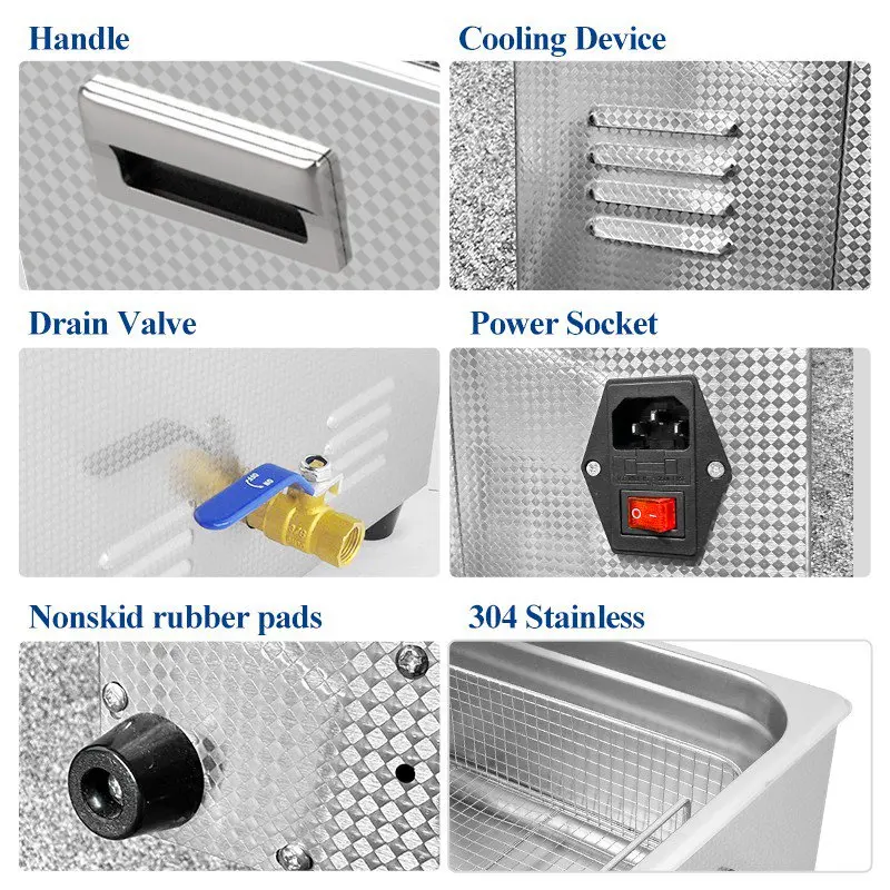 15L Digital Ultrasonic Cleaner 360W High Power Adjustable Deep Washing Machine for Hardware Auto Parts Repair Tools Dishes