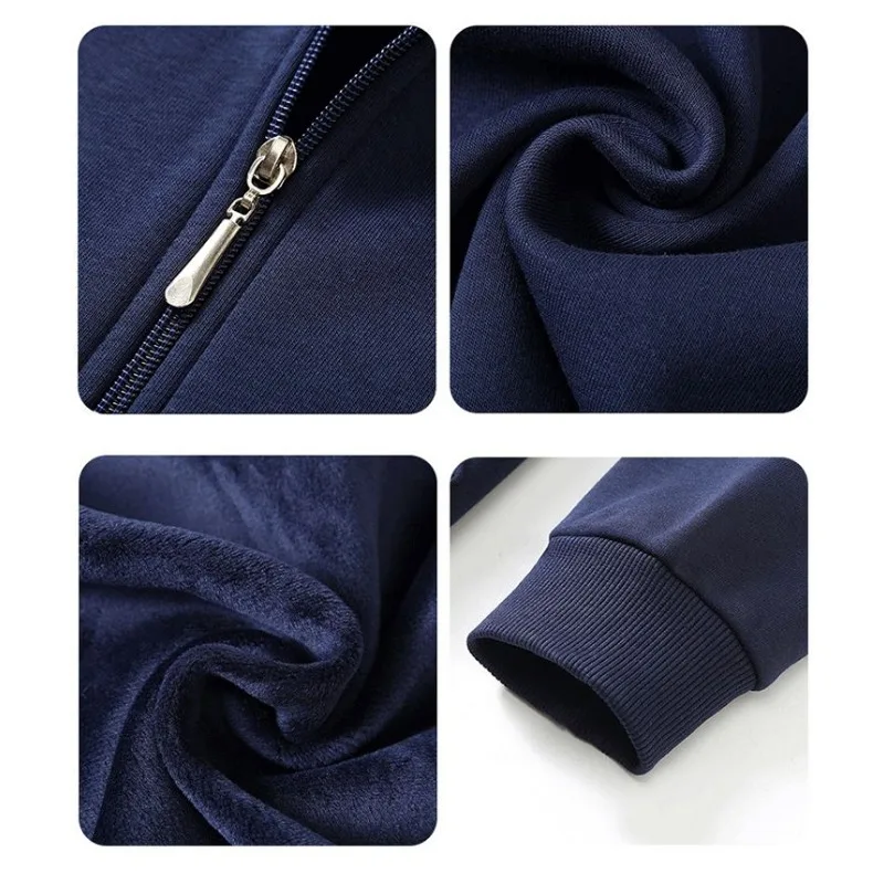 2023 New Cotton Autumn Winter Fattening Plus Size Zipper Sweater Men Cashmere Cardigan Loose Men Hoodie Coat