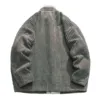 2024 Chinese Style Men Warm Spring Festival Long Sleeve Thickened Cotton Jacket Coat Winter Plush Stand Collar Corduroy Overcoat 5