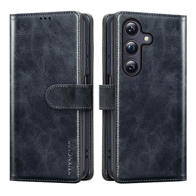 Magnetic PU Leather Wallet Phone Case with Card Slots and Shockproof Flip Stand