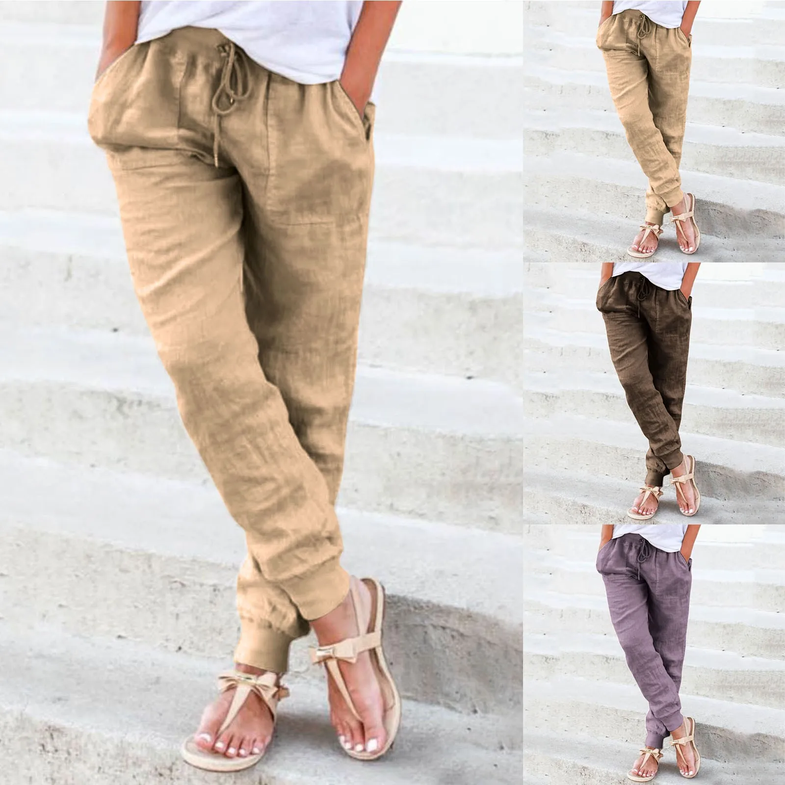

Trouser Chino Women's Casual Fashion Short Pants Pants Solid Pants Womens Baggy Pants