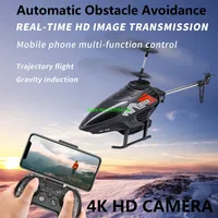 4K HD Dual Camera Smart Obstacle Avoidance Electric RC Helicopter Toy 2.4G 100M Speed Switch  APP Dual Remote Control Helicopter 1